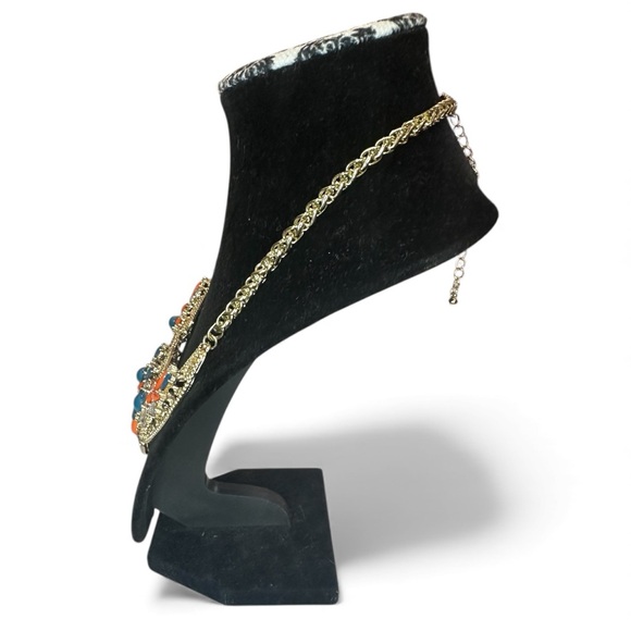 Bib Statement Necklace Gold Tone - Picture 5 of 7